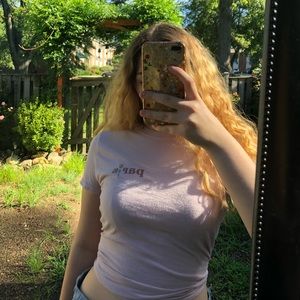 Brandy Melville Paris Embroidered shirt